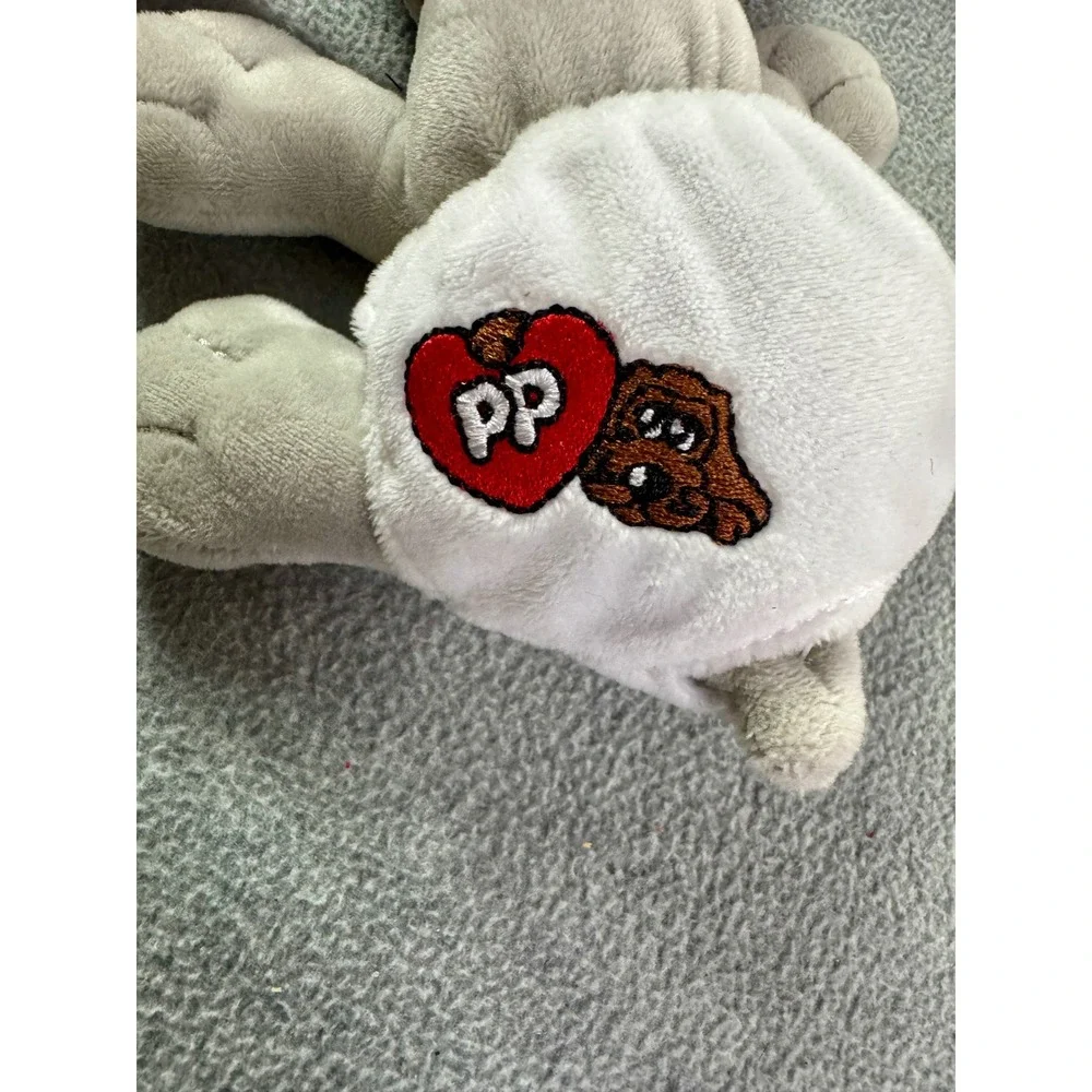 Pound Puppies Newborns Grey Plush Dog Red Collar White Diaper‎ Stuffed Animal 8